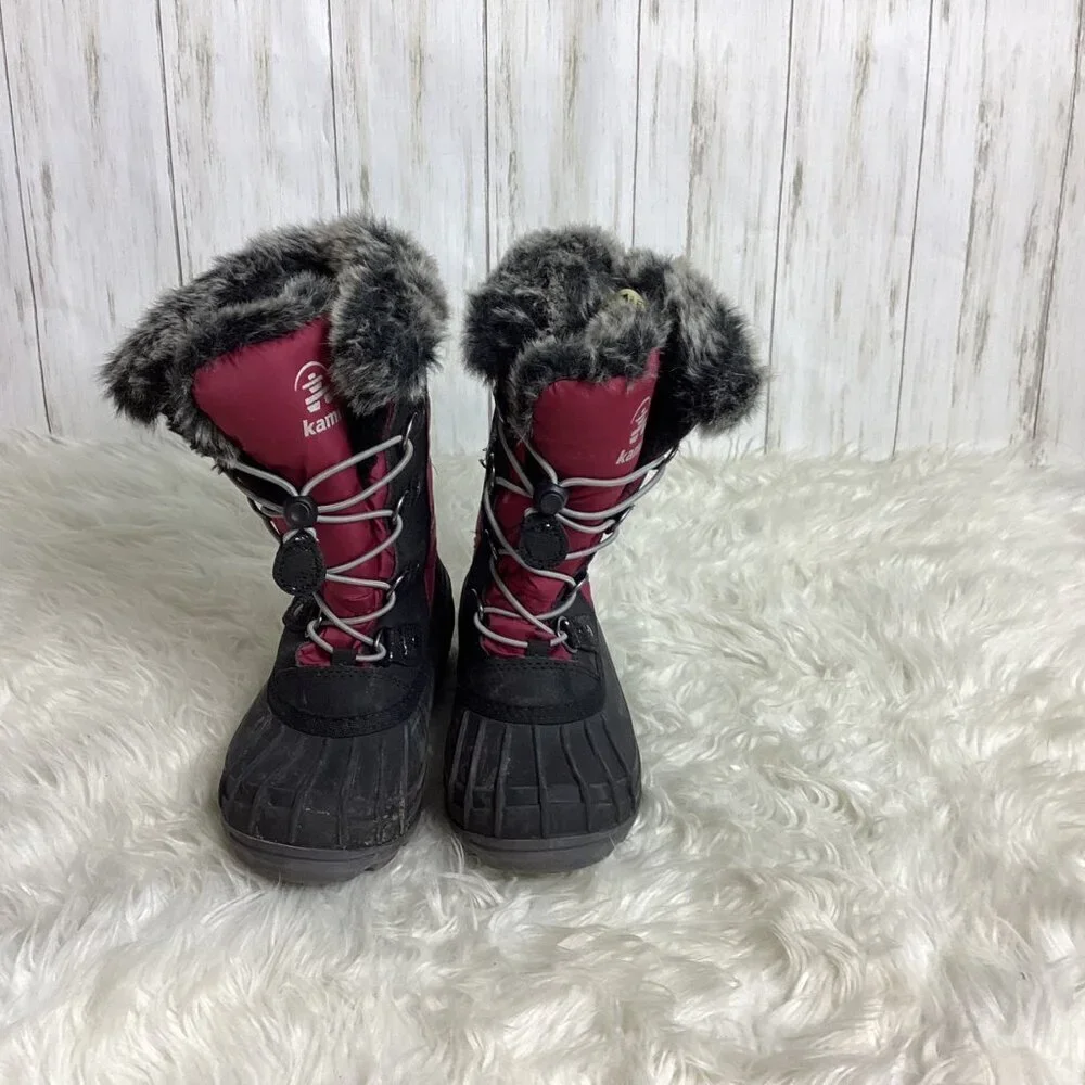 Kamik Girls Frost Lake Burgandy Snow Boats Size 1
